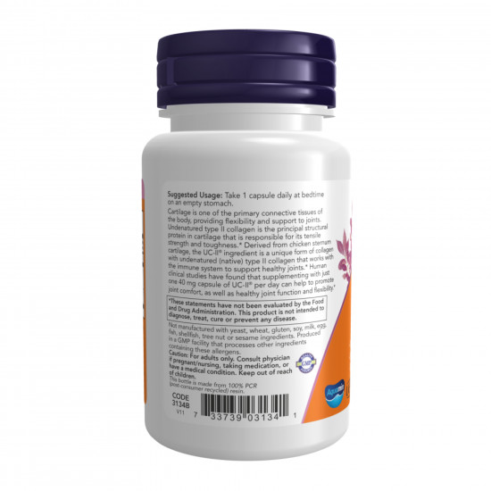 Now Foods UC-II® Type II Collagen 40mg - 60 vcaps 2023-10-2217
