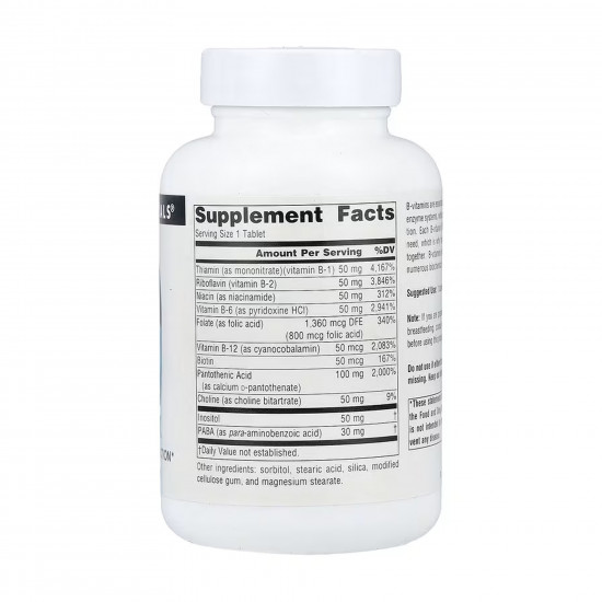 Source Naturals Vitamin B-50 Complex 50mg - 50 tabs 2023-10-5553