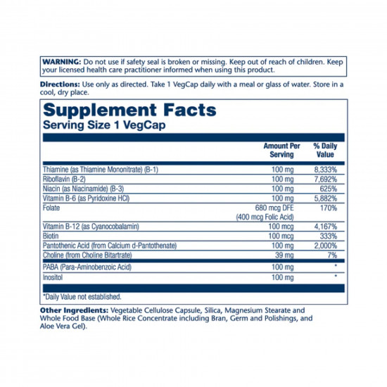 Solaray Vitamin B-Complex 100 - 100 vcaps 2023-10-2385