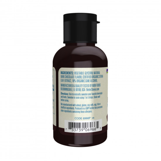 Now Foods BetterStevia® Liquid - 59ml Dark Chocolate 2023-10-3575