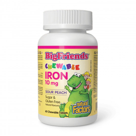 Natural Factors BigFriends Chewable Iron 10 mg - 60 tabs 2023-10-6557