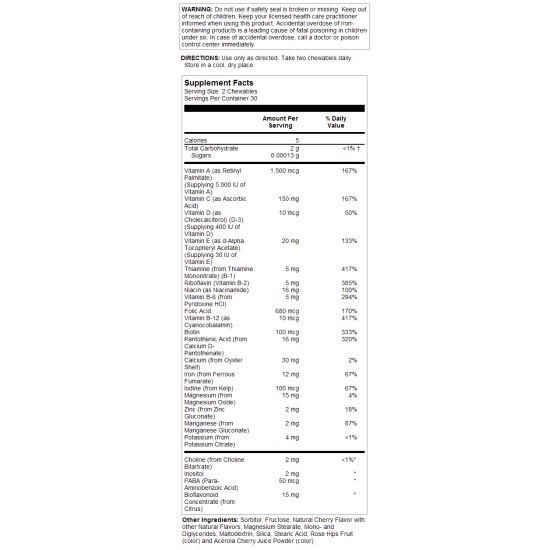 Solaray Children's Vitamins & Minerals Chewable - 60 vcaps Black Cherry 2022-10-1017
