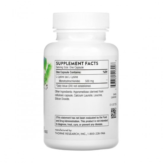 Thorne Lysine - 60 caps 2023-10-3624