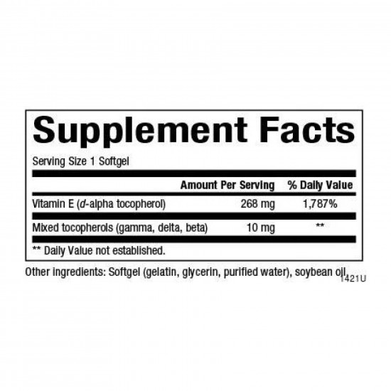 Natural Factors Mixed Vitamin E 268 mg (400 IU) - 90 softgels 2023-10-3815