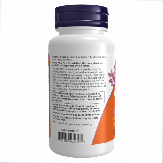 Now Foods Aloe Vera Gels - 100 softgels 100-17-9343729-20