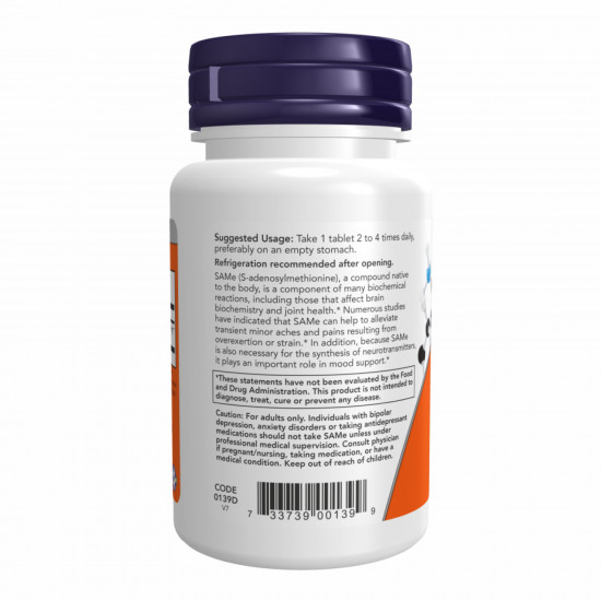 Now Foods SAM-E 400mg - 60 tabs 2022-10-2549