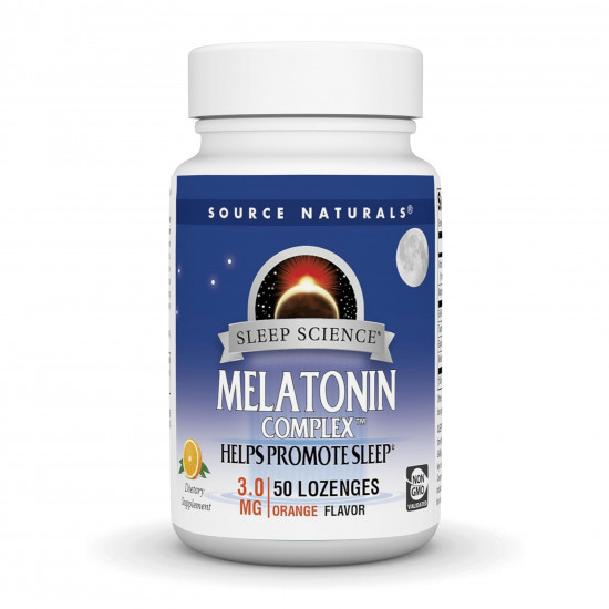 Source Naturals Sleep Science® Melatonin Complex™ 3 mg - 50 lozenges Orange 2023-10-6604
