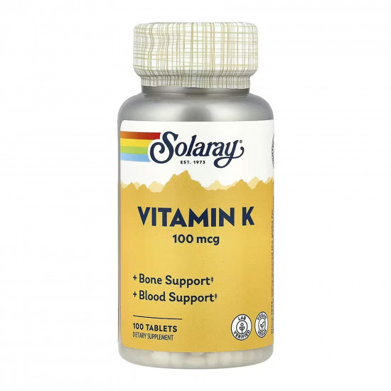 Solaray Vitamin K-1 100mcg - 100 tabs 2023-10-6740