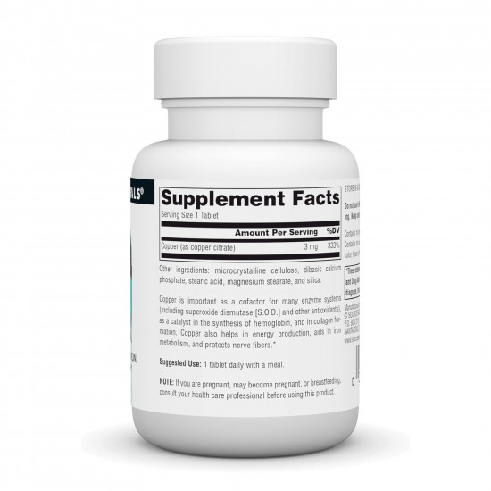 Source Naturals Copper 3mg - 60 caps 2023-10-5896