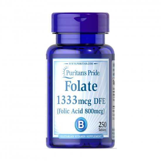 Puritans Pride Folate 1333 mcg DFE - 250 tabs 2023-10-2471