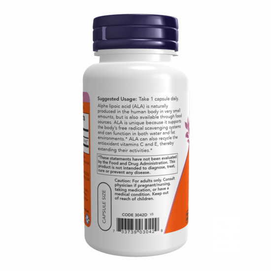 Now Foods Alpha Lipoic Acid 250 mg - 60 vcaps 2022-10-0093
