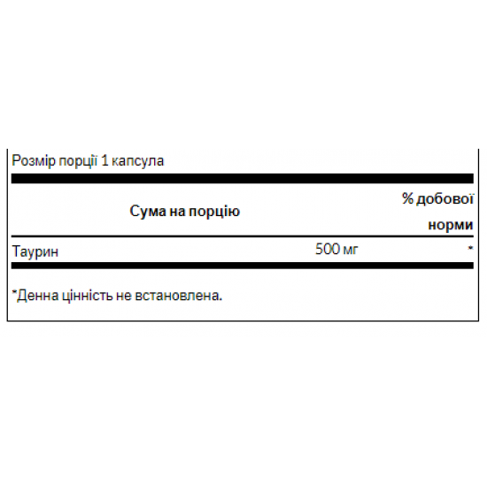 Swanson Taurine 500mg - 100caps 100-85-7185633-20