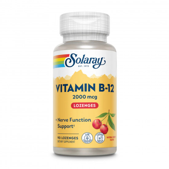 Solaray Vitamin B-12 2000mcg - 90 lozenges Natural Cherry 2023-10-2387