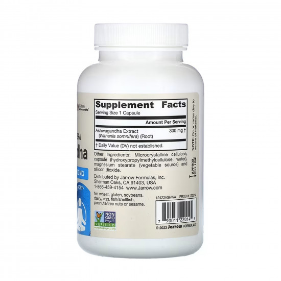 Jarrow Formulas Ashwagandha 300mg - 120 vcaps (Пошкоджена банка) 2024-11-0095