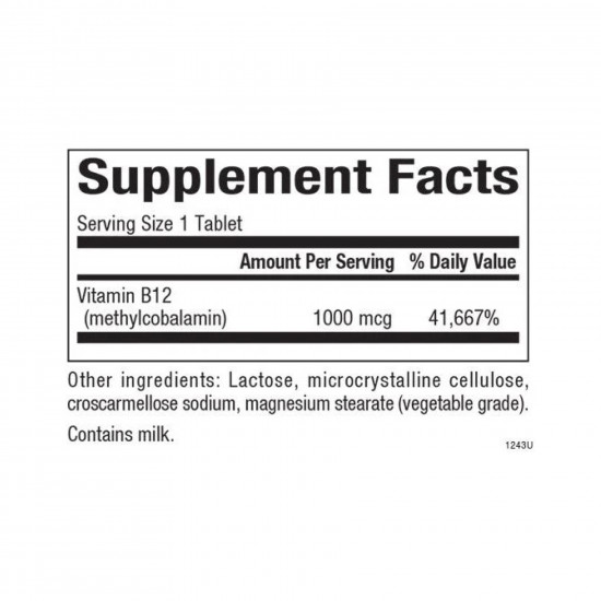 Natural Factors B12 Methylcobalamin 1000 mcg - 180 tabs (Пошкоджена банка) 2023-10-7752