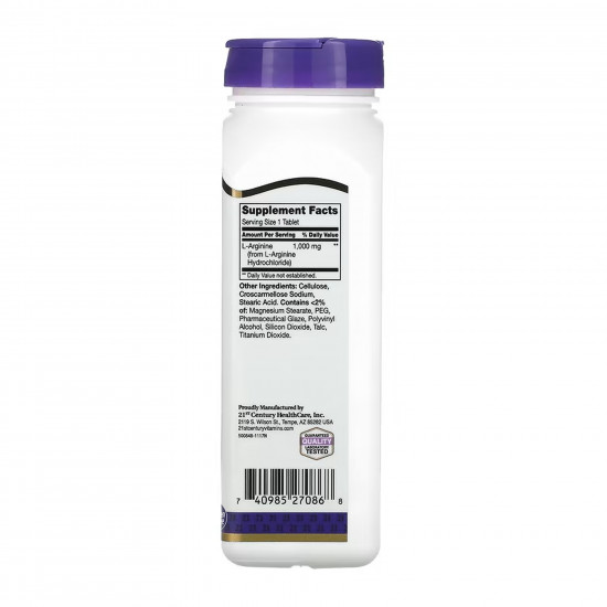 21st Century L-Arginine 1000 mg - 100 tabs 2023-10-7068