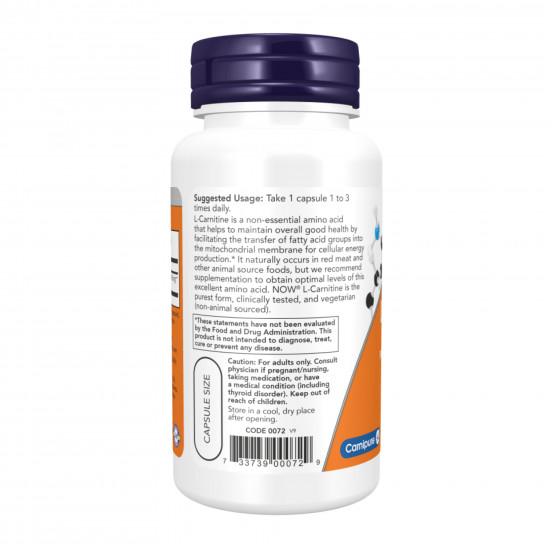 Now Foods L-Carnitine 500mg - 60 vcaps 2022-10-1991