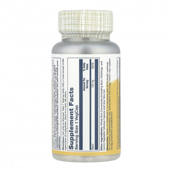 Solaray Niacin 100mg - 100 vcaps 2023-10-6742