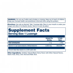 Vitamin B-12 5000mcg - 30 lozenges Natural Cherry