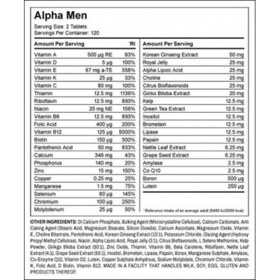 Myprotein Alpha Men - 120tabs 2022-09-0971