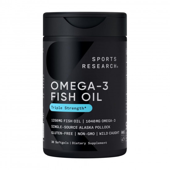 Sport Research Omega-3 Fish Oil Alaska Pollock 1250mg - 30 softgels 2023-10-3443 Sport Research Omega-3 Fish Oil Alaska Pollock 1250mg - 30 softgels 2023-10-3443