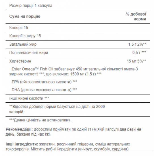 Puritans Pride Omega-3 Fish Oil Extra Strength 1500 mg (450 mg Active Omega-3) 60 Softgels 100-77-5623152-20