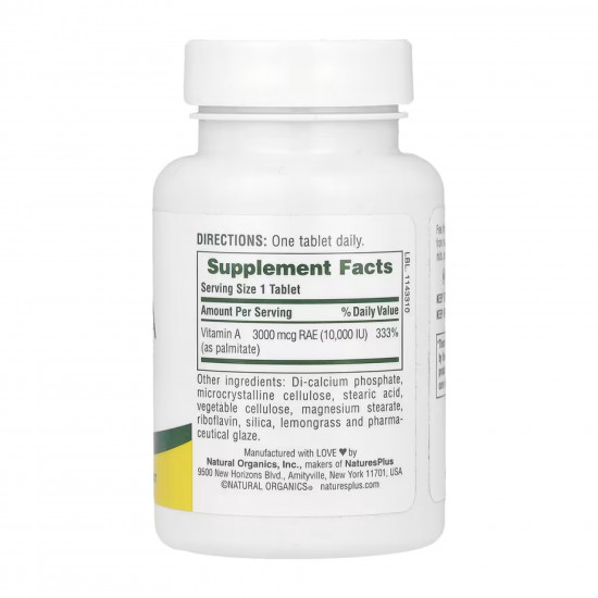 Nature's Plus VIT A 10,000 IU Water-Dispersible - 90 tabs 2023-10-5227