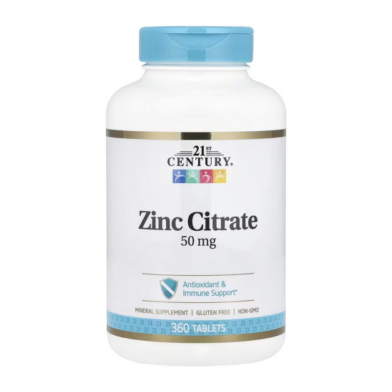 21st Century Zinc Citrate 50 mg - 360 tabs 2023-10-7069