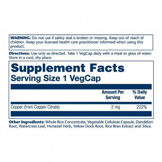Solaray Copper Citrate 2mg - 60 vcaps 2023-10-3013