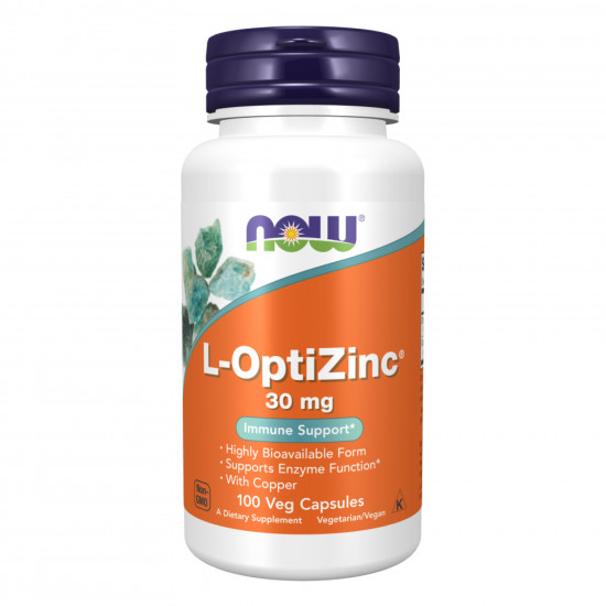 Now Foods L-Optizinc(R) 30mg+Copper - 100 vcaps (Повреждена банка) 2024-11-0385