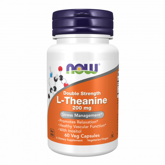 Now Foods L-Theanine 200mg - 60 vcaps (Пошкоджена банка) 2024-11-0157