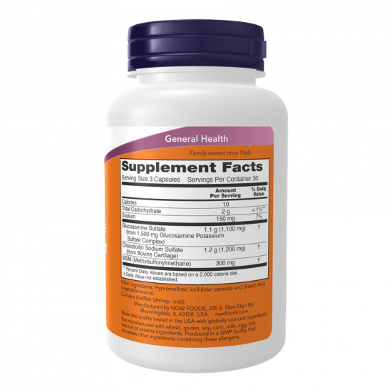 Now Foods Glucosamine & Chondroitin with MSM - 90 vcaps 2022-10-0096