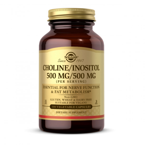 Solgar Choline/Inositol 500 mg/500 mg - 100 vcaps 2023-10-3679 Solgar Choline/Inositol 500 mg/500 mg - 100 vcaps 2023-10-3679