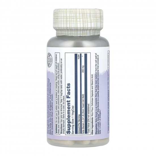 Solaray High Potency Beta Glucan 200mg - 30 vcaps 2023-10-6985