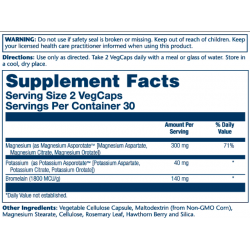 Magnesium & Potassium Asporotate - 60 vcaps