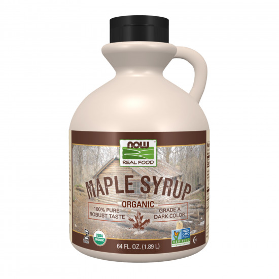 Now Foods Maple Syrup Organic Grade A Dark Color - 473 ml (Затерта дата) 2023-10-7847