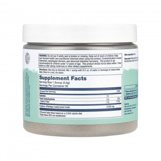 Solaray Psyllium Husk Fiber Powder - 175g Unflavored 2023-10-5847