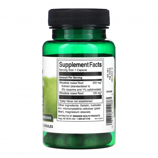 Swanson Rhodiola Rosea Extract - 60 caps 2023-10-4057