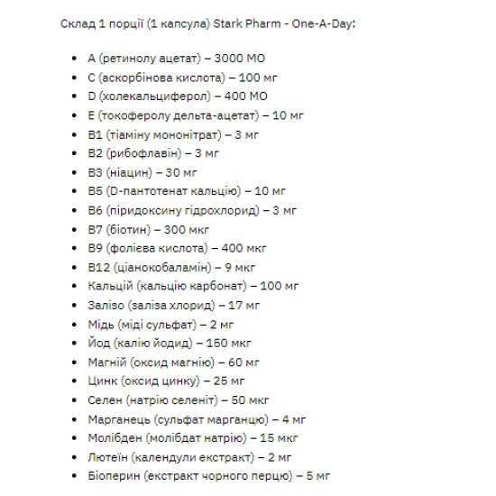Stark Pharm Stark One - a - Day - 60tabs 100-56-6949049-20