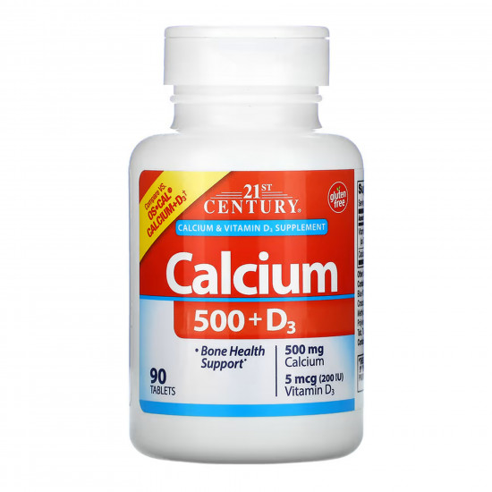21st Century Calcium 500 mg + D3 - 90 tabs 2023-10-7087