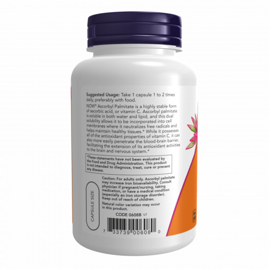 Now Foods Ascorbyl Palmitate 500 mg - 100 vcaps 2022-10-2569