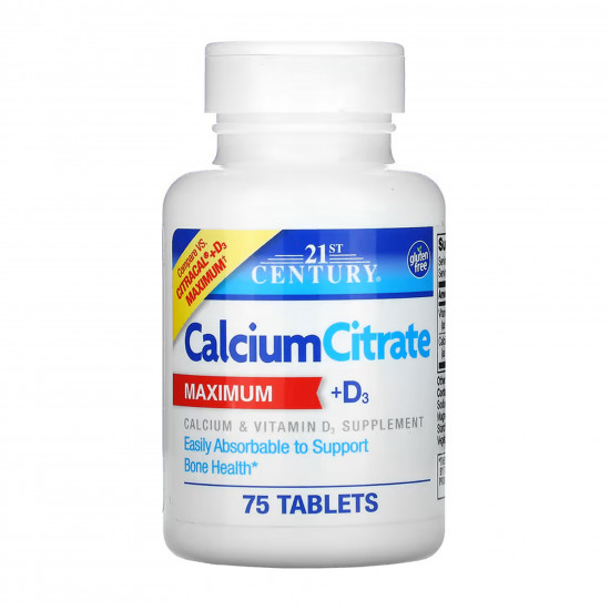 21st Century Calcium Citrate + D3 - 75 tabs 2023-10-7072