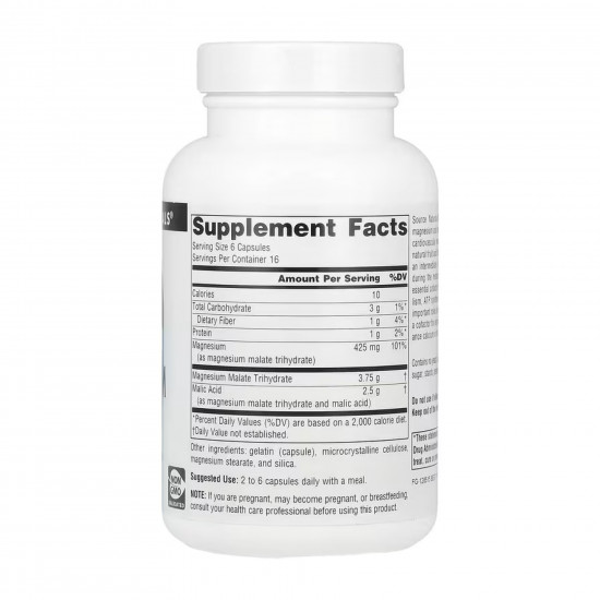 Source Naturals Magnesium Malate 625mg - 100 caps 2023-10-4626