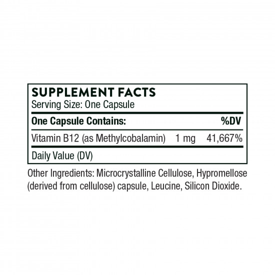 Thorne Vitamin B12 Methylcobalamin - 60 caps 2023-10-3129