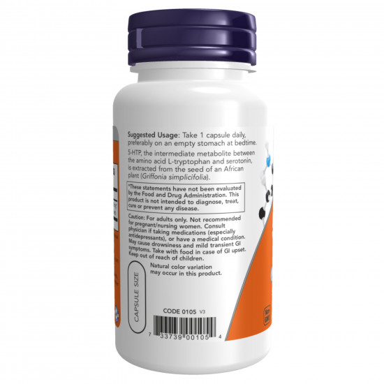 Now Foods 5-HTP 100mg - 120 vcaps 100-50-7484299-20