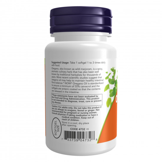 Now Foods Oregano Oil Enteric - 90 sgels 2022-10-2650