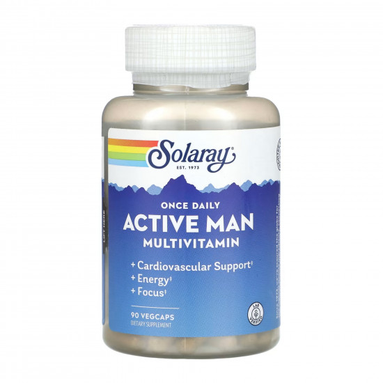Solaray Once Daily Active Man - 90 veg caps (Пошкоджена банка) 2024-11-0263
