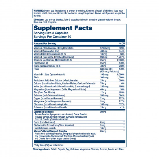 Solaray Women's Golden Multi-Vitamin - 90 vcaps 2023-10-3016