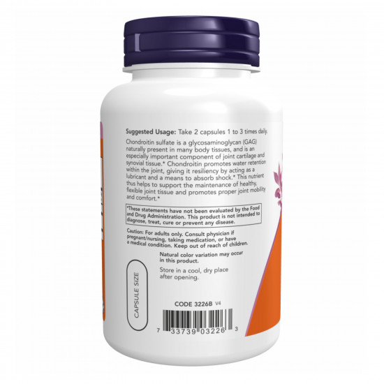 Now Foods Chondroitin Sulfate 600mg - 120 caps 2022-10-1386