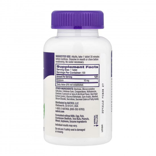 NATROL Melatonin 10mg - 100 tabs 2023-10-6220